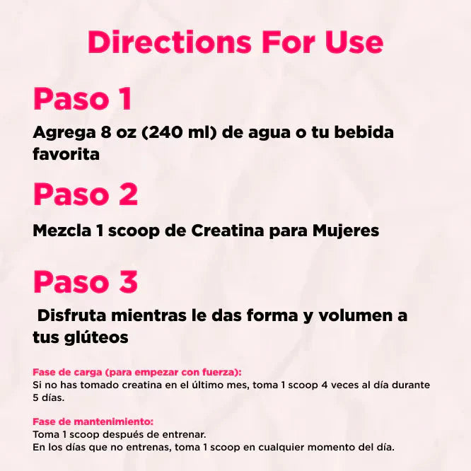 Creatina monohidratada para mujeres